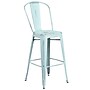Flash Furniture Cindy Contemporary Metal Barstool with Vertical Back, Distressed Green-Blue (ET353430DB)~#|#~sp111678347_sc7