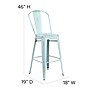 Flash Furniture Cindy Contemporary Metal Barstool with Vertical Back, Distressed Green-Blue (ET353430DB)~#|#~sp111678350_sc7