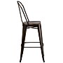 Flash Furniture Cindy Contemporary Metal Barstool with Vertical Back, Distressed Copper (ET353430COP)~#|#~sp111678356_sc7
