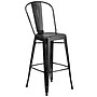 Flash Furniture Cindy Contemporary Metal Barstool with Vertical Back, Distressed Black (ET353430BK)~#|#~sp111678358_sc7