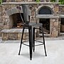 Flash Furniture Cindy Contemporary Metal Barstool with Vertical Back, Distressed Black (ET353430BK)~#|#~sp111678359_sc7