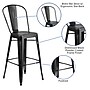 Flash Furniture Cindy Contemporary Metal Barstool with Vertical Back, Distressed Black (ET353430BK)~#|#~sp111678363_sc7