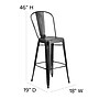 Flash Furniture Cindy Contemporary Metal Barstool with Vertical Back, Distressed Black (ET353430BK)~#|#~sp111678364_sc7