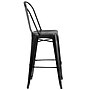 Flash Furniture Cindy Contemporary Metal Barstool with Vertical Back, Distressed Black (ET353430BK)~#|#~sp111678367_sc7