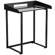 Flash Furniture NANYLCD1233 Contemporary Desk with Clear Tempered Glass and Black Frame