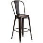 Flash Furniture Cindy Contemporary Metal Barstool with Vertical Back, Distressed Copper (ET353430COP)~#|#~sp111678446_sc7