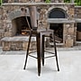 Flash Furniture Cindy Contemporary Metal Barstool with Vertical Back, Distressed Copper (ET353430COP)~#|#~sp111678447_sc7