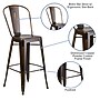 Flash Furniture Cindy Contemporary Metal Barstool with Vertical Back, Distressed Copper (ET353430COP)~#|#~sp111678450_sc7