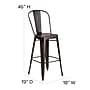 Flash Furniture Cindy Contemporary Metal Barstool with Vertical Back, Distressed Copper (ET353430COP)~#|#~sp111678451_sc7