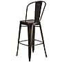 Flash Furniture Cindy Contemporary Metal Barstool with Vertical Back, Distressed Copper (ET353430COP)~#|#~sp111678452_sc7