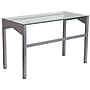 Flash Furniture 47" Glass Glass Computer Desks Clear/Silver (NANYLCD1219)~#|#~sp111678468_sc7