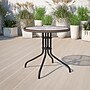 Flash Furniture Barker 28.75" Round Table with Rattan Edging, Clear/Dark Brown (TLH087DKBN)~#|#~sp111678616_sc7