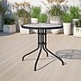 Flash Furniture Barker 28.75" Round Table with Rattan Edging, Clear/Black (TLH087BK)~#|#~sp111678620_sc7