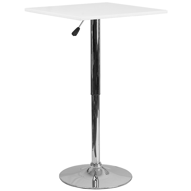 Flash Furniture 23.75'' Square Adjustable-Height White Wood Table (Adjustable 33'' to 40.5'') (CH1) image 1