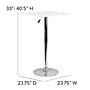 Flash Furniture 23.75'' Square Adjustable-Height White Wood Table (Adjustable 33'' to 40.5'') (CH1)~#|#~sp111678633_sc7