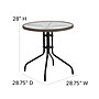 Flash Furniture Barker 28.75" Round Table with Rattan Edging, Clear/Dark Brown (TLH087DKBN)~#|#~sp111678676_sc7