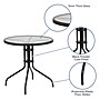 Flash Furniture Barker 28.75" Round Table with Rattan Edging, Clear/Black (TLH087BK)~#|#~sp111678682_sc7