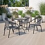 Flash Furniture Barker Square Table with Rattan Edging, 28" x 28", Clear/Gray (TLH073RGY)~#|#~sp111678728_sc7