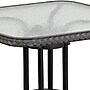 Flash Furniture Barker Square Table with Rattan Edging, 28" x 28", Clear/Gray (TLH073RGY)~#|#~sp111678734_sc7
