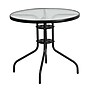 Flash Furniture Bellamy 31.5" Round Glass Patio Table, Black/Clear (TLH0702)~#|#~sp111678752_sc7