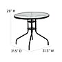 Flash Furniture Bellamy 31.5" Round Glass Patio Table, Black/Clear (TLH0702)~#|#~sp111678755_sc7