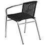 Flash Furniture Lila Aluminum/Rattan Stacking Chair, Black (TLH020BK)~#|#~sp111678764_sc7
