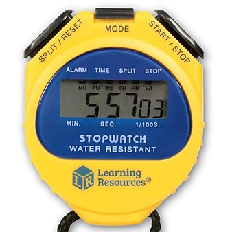 Learning Resources Big Digit LCD Waterproof Stopwatch, Yellow (LER0525)