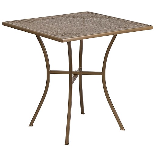 28'' Square Gold Indoor-Outdoor Steel Patio Table [CO-5-GD-GG] at Staples