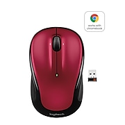 Logitech M325 Advanced Optical Wireless USB Mouse, Ambidextrous, Red (910-002651)