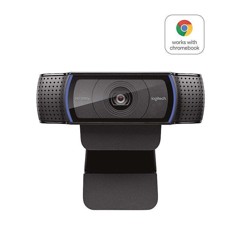 Logitech C920 Pro Computer Webcam With Dual Stereo Microphones, HD 1080p, Black (960-000764) image 1