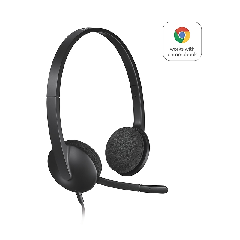 Logitech H340 Computer Headset, Over-the-Head, Black (981-000507) image 1