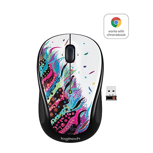 Logitech M325 Wireless Optical Mouse, Ambidextrous, Celebration Black