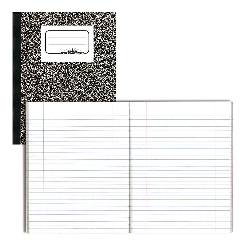 National 1-Subject Composition Notebooks, 7.875" x 10", Wide Ruled, 80 Sheets, Black (43460) image 1