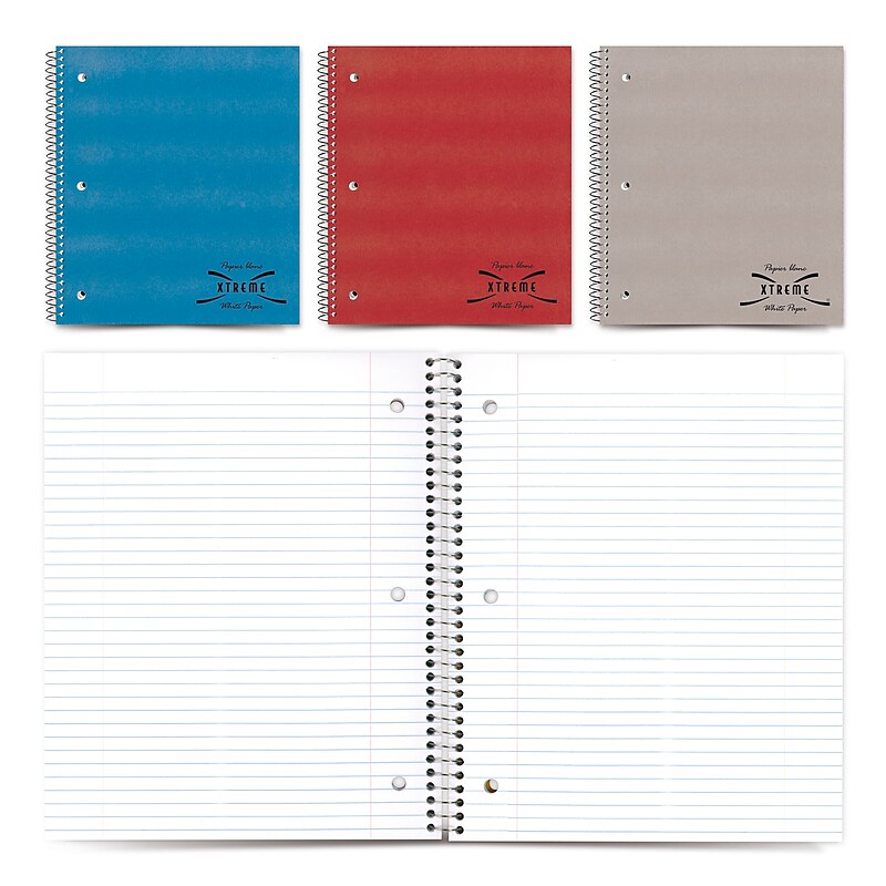 National Brand Kolor Kraft 1-Subject Notebooks, 8.86" x 11", College Ruled, 80 Sheets, Each (RED33709) image 1