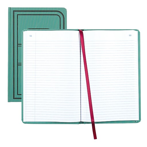 National Brand Canvas Tuff Series Record Book, 7.63" x 12.13", Green