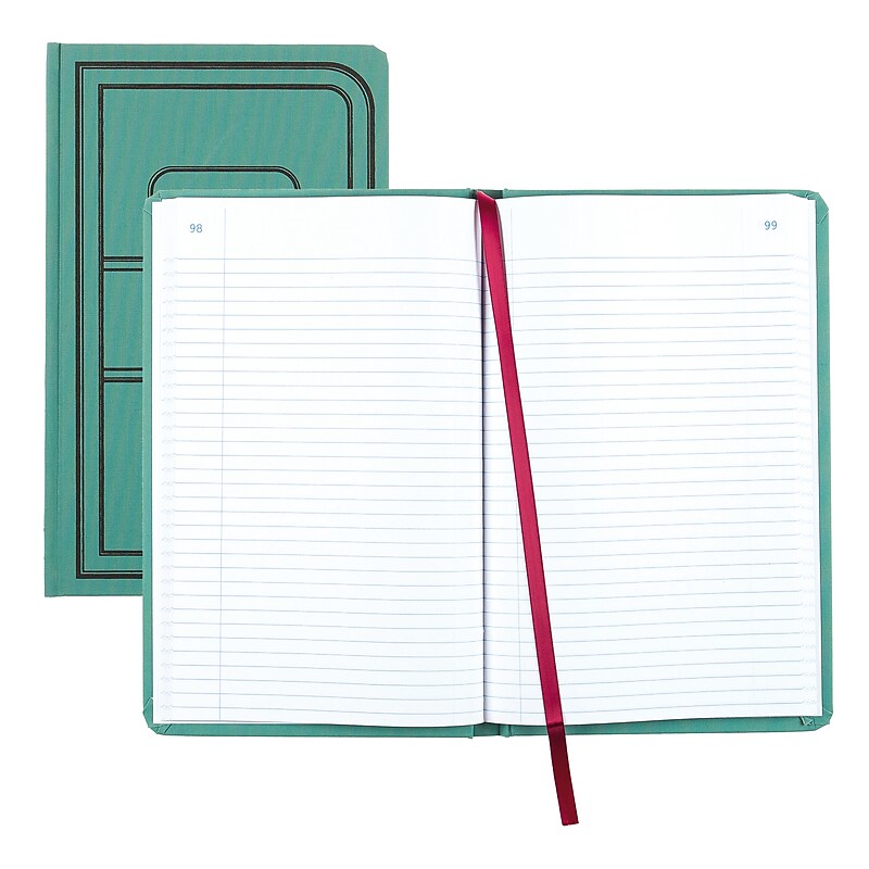 National Brand Canvas Tuff Series Record Book, 7.63" x 12.13", Green, 150 Sheets/Book (A66300R) image 1
