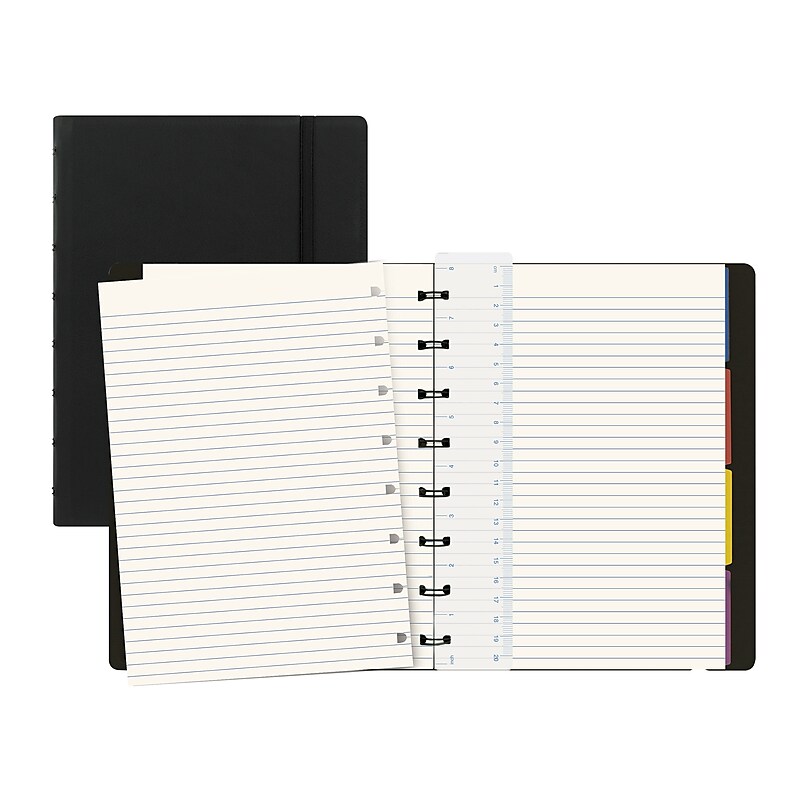 Filofax A5 Classic Bright 4-Subject Professional Notebooks, 5.8" x 8.25", College Ruled, 56 Sheets, Black   (B115007U) image 1