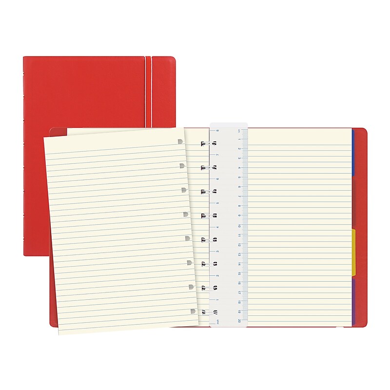 Filofax A5 Classic Bright 4-Subject Professional Notebooks, 5.8" x 8.25", College Ruled, 56 Sheets, Red (B115008U) image 1