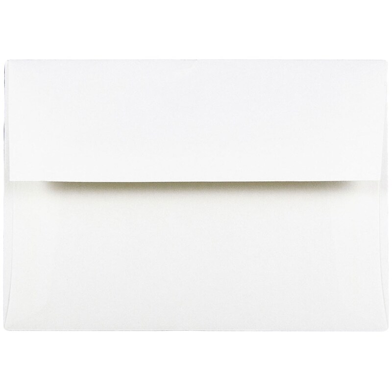 JAM Paper A7 Strathmore Invitation Envelopes, 5.25 x 7.25, Bright White Wove, 25/Pack (STTW711) image 1