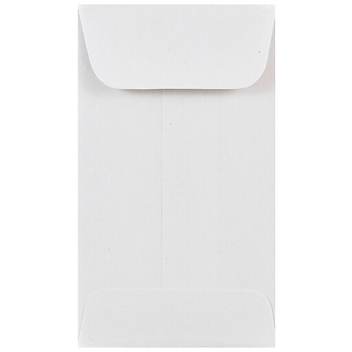 JAM Paper® 3 Coin Business Envelopes, 2.5 x 4.25, White, 25/Pack