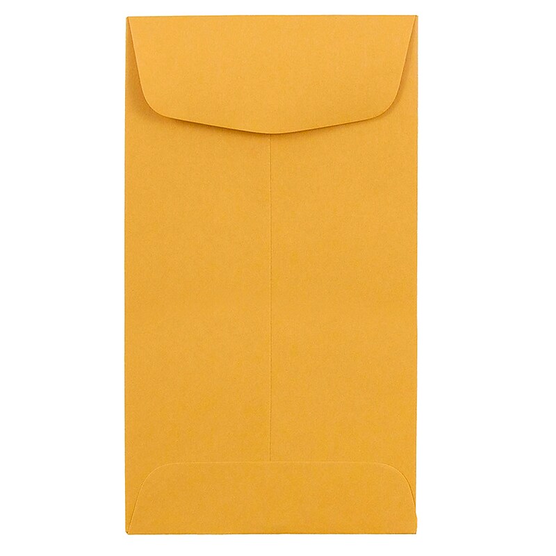 JAM Paper #6 Kraft Coin Business Envelopes, 3.375 x 6, Brown Kraft Manila, 50/Pack (1623992i) image 1