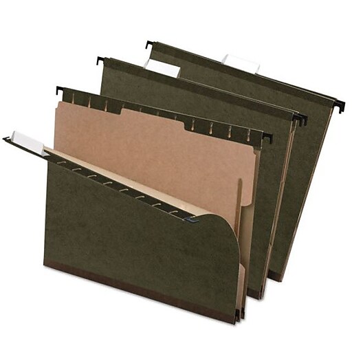Pendaflex SureHook Reinforced Hanging Divider Folders, Standard Green