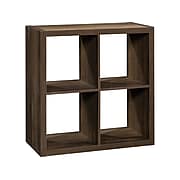 Sauder 4-Shelf 31"H Cube Bookcase, Smoked Oak (430191)