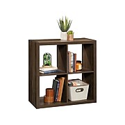 Sauder 4-Shelf 31"H Cube Bookcase, Smoked Oak (430191)