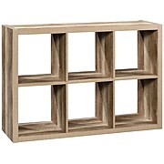 Sauder 6-Shelf 31"H Cube Bookcase, Lintel Oak (430190)