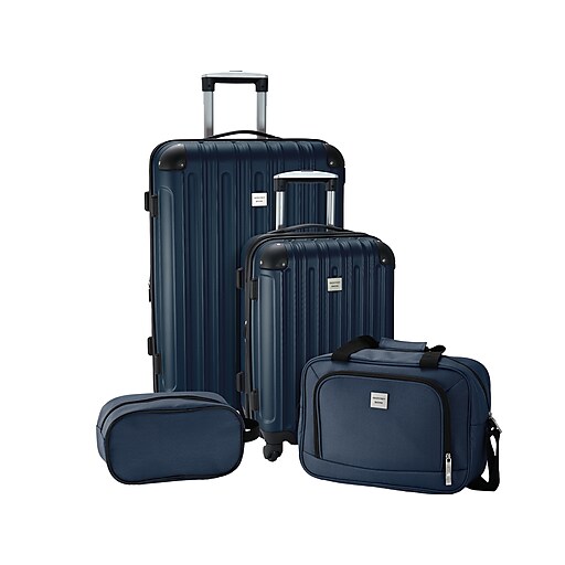 Geoffrey Beene 4-Piece Hardside Spinner Luggage Set, Navy