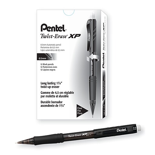 Pentel TwistErase EXPRESS Mechanical Pencil, 0.5mm, 2 Medium Lead