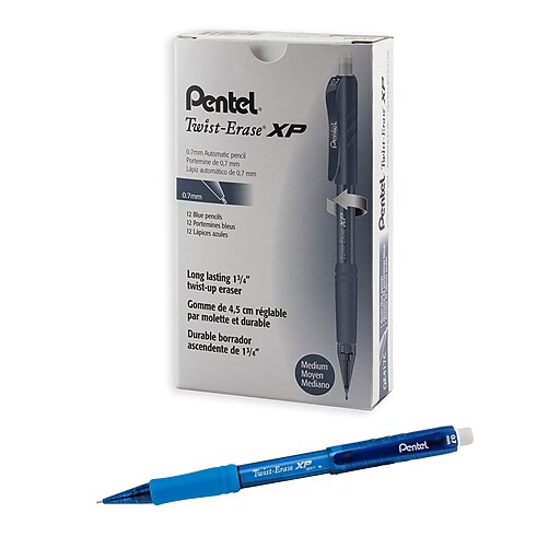 Pentel TwistErase EXPRESS Mechanical Pencil, 0.7mm, 2 Medium Lead, Dozen (QE417C) Staples