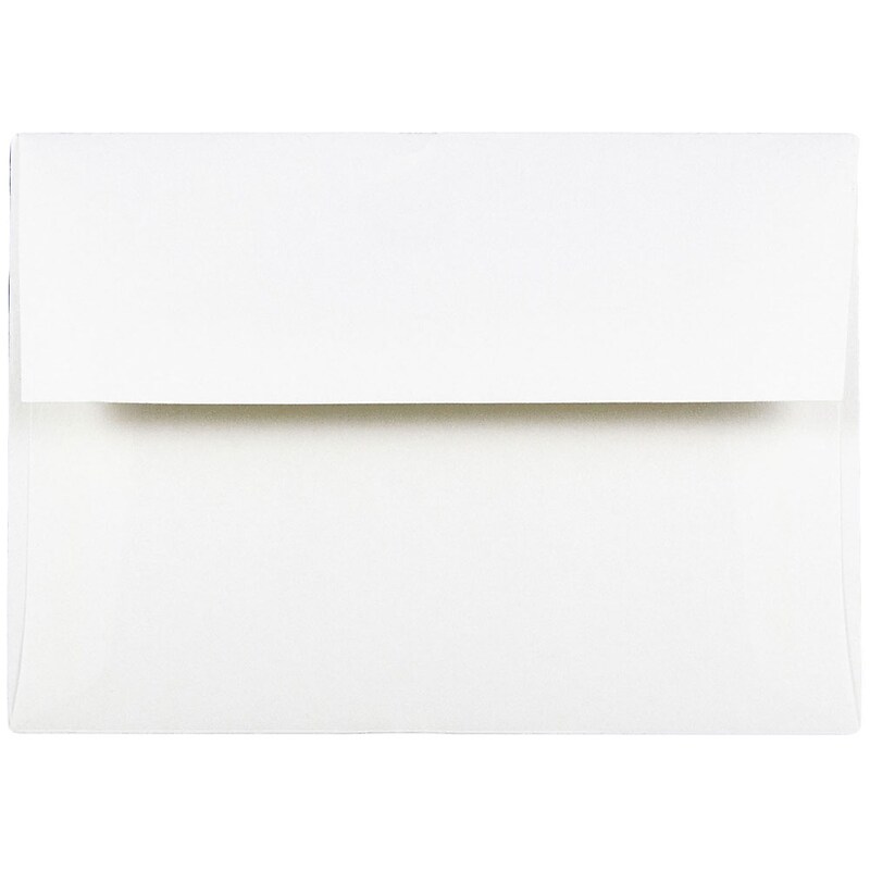 JAM Paper A2 Strathmore Invitation Envelopes, 4.375 x 5.75, Bright White Wove, 25/Pack (191151) image 1