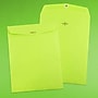 JAM Paper 9" x 12" Open End Catalog Colored Envelopes with Clasp Closure, Ultra Lime Green, 10/Pack (900835395B)~#|#~sp112110410_sc7